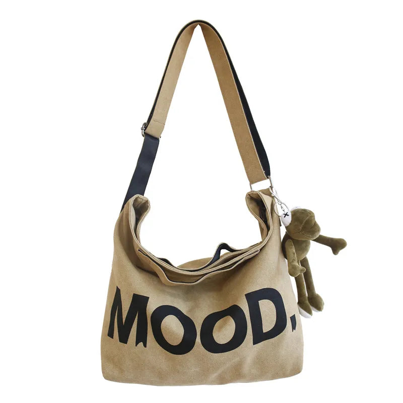 sac a main femme sac de cours grand sac à main femme sac bandouillere femme Sac fourre-tout en toile de qualité pour femmes, fourre-tout de grande capacité avec pendentif, sacoche à bandoulière