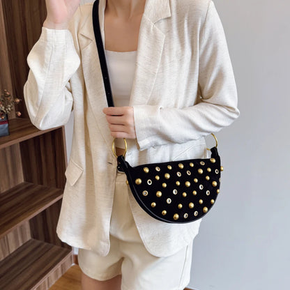 Sac demi-lune daim