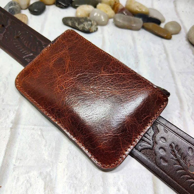 Pochette cuir ceinture