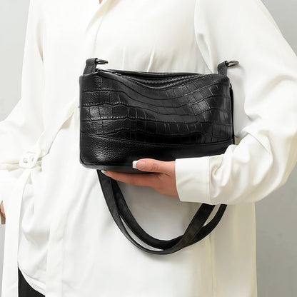 Sacs à main en cuir véritable pour femmes, sacs à bandoulière pour femmes, haute qualité, ouverture à trois couches, 100%