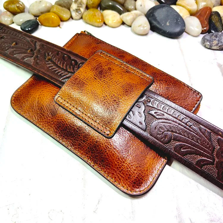 Pochette cuir ceinture
