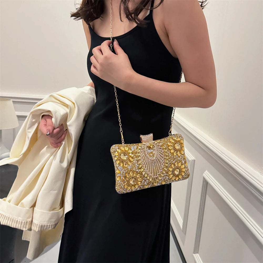 sac de luxe femme pochette soirée femme sac de soirée pour femme Pochettes de soirée en biscuits étincelants pour femmes, sac à bandoulière QueParty Gemstone, sacs à main de créateur, luxe, mariage, Rh, 2024