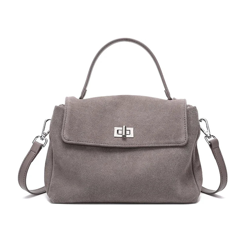 Nouveau sac bandoulière de luxe en cuir véritable et daim naturel pour femme, collection automne-hiver 2026 – Sac messager de créateur pour le quotidien