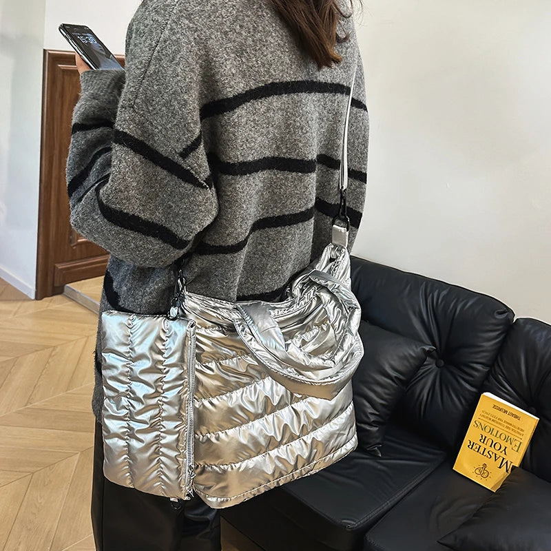 sac de luxe femme sac bandoulière femme sac de luxe femme marque célèbre MOODS-Ensemble de Sacs à Main en Tissu de Coton Matelassé pour Femme, 2 en 1, observateur, Grande Capacité, Cabas, Dernière Collection Hiver 2025
