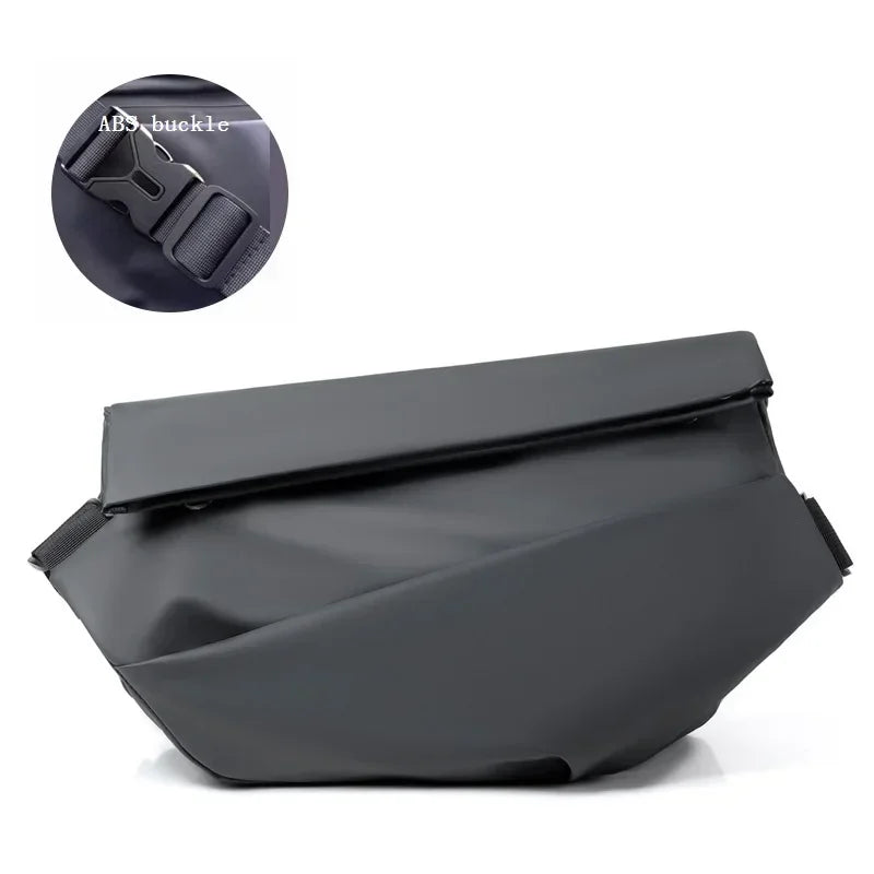 Sac bandoulière fonctionnel pour homme, sac messager imperméable avec boucle magnétique, grande capacité, sac de poitrine pour les trajets quotidiens et le cyclisme