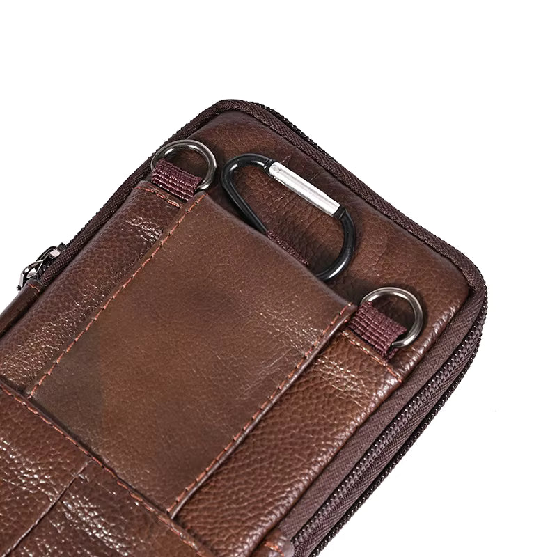 Pochette cuir ceinture homme