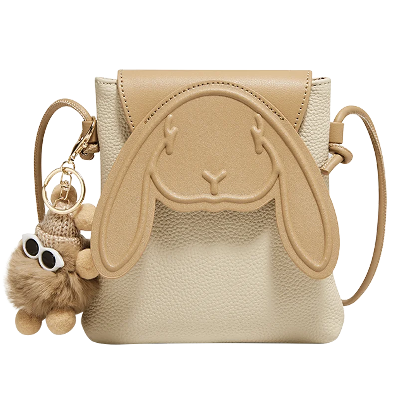 FOXER-Petit sac à bandoulière en cuir pour femme, sac pour téléphone portable, design lapin mignon, initié