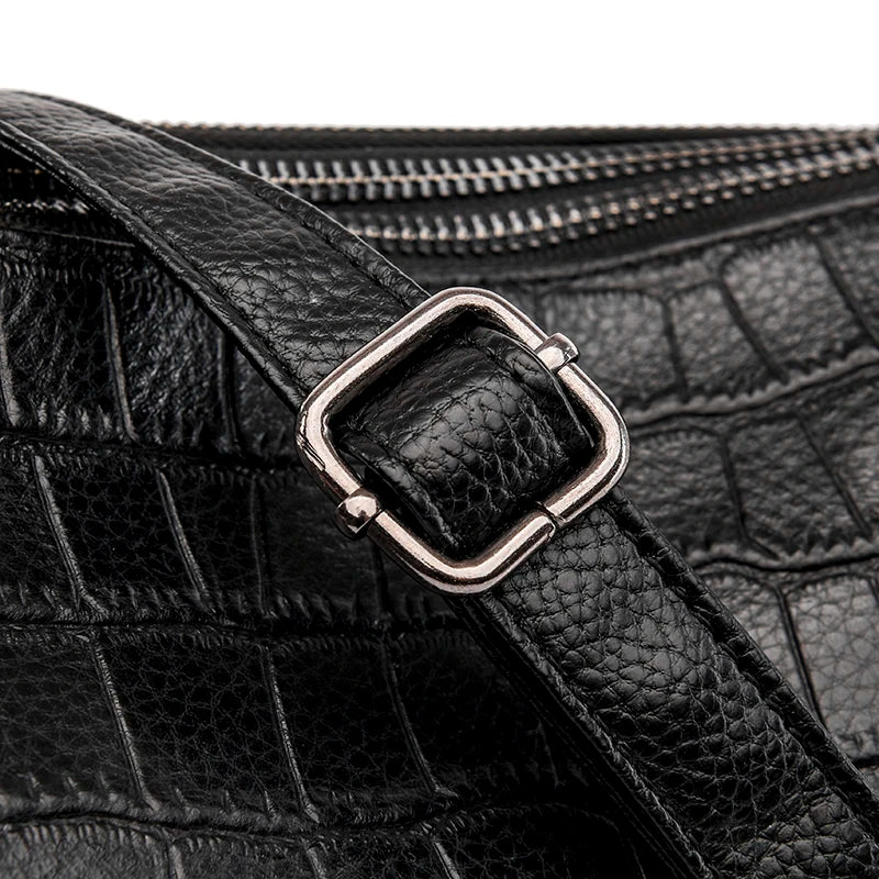 Sacs à main en cuir véritable pour femmes, sacs à bandoulière pour femmes, haute qualité, ouverture à trois couches, 100%