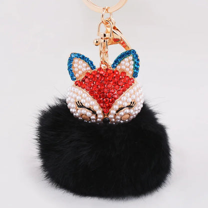 Porte clé fourrure renard