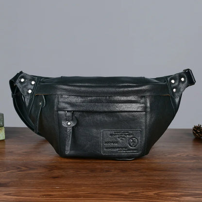 Grand sac banane cuir