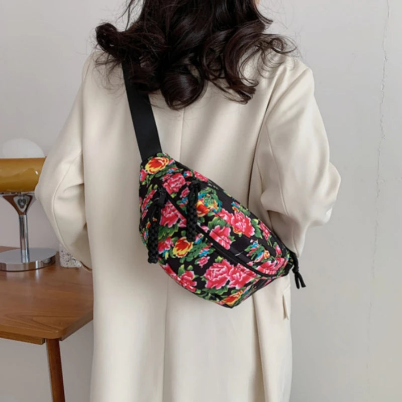 Sac banane à fleurs