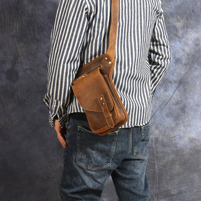 Pochette homme cuir marron
