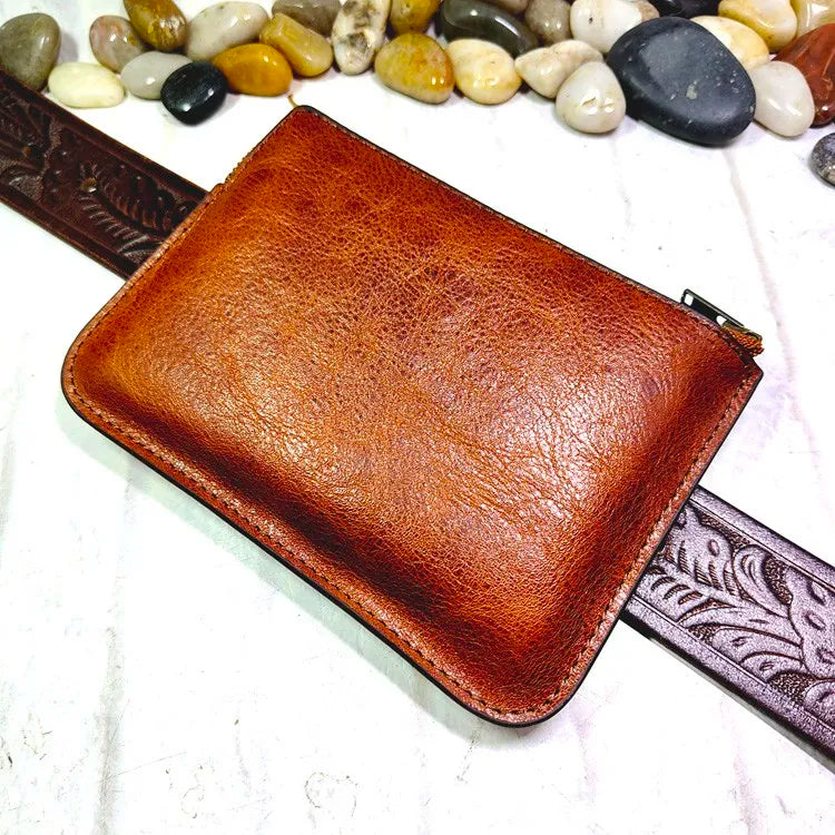 Pochette cuir ceinture