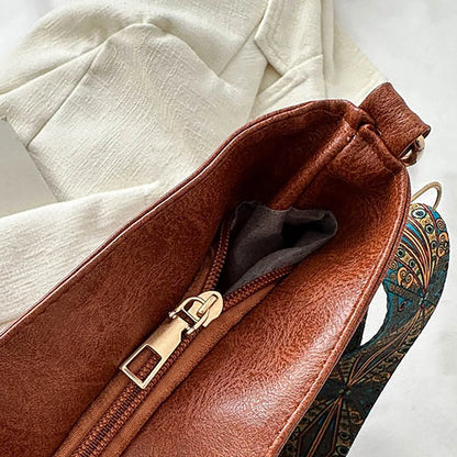 Sac à bandoulière en cuir PU pour femmes, Vintage, couleur unie, mode, grande capacité, Simple, réglable, large sangle, sacs seau