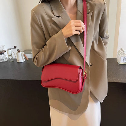 sac de luxe femme sacs bandoulière sac de luxe femme haute qualité MOODS formes irrégulières sacs à bandoulière pour femmes rouge litchi motif rabat sac à bandoulière décontracté rue Simple mode cartables 2025