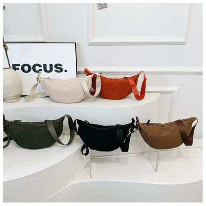 Sac demi-lune velours