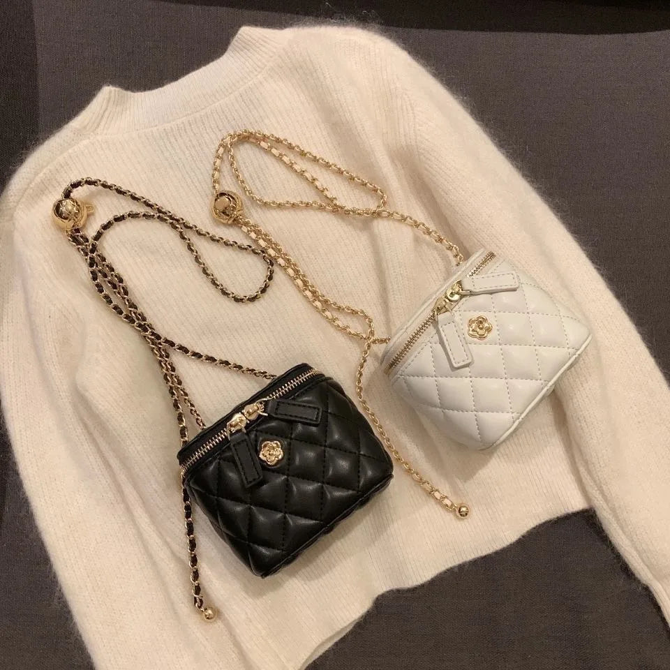 Nouveau Mini matelassé chaîne diamant à carreaux femmes sac à bandoulière mode Mini sac à main en cuir PU femme une épaule petit sac
