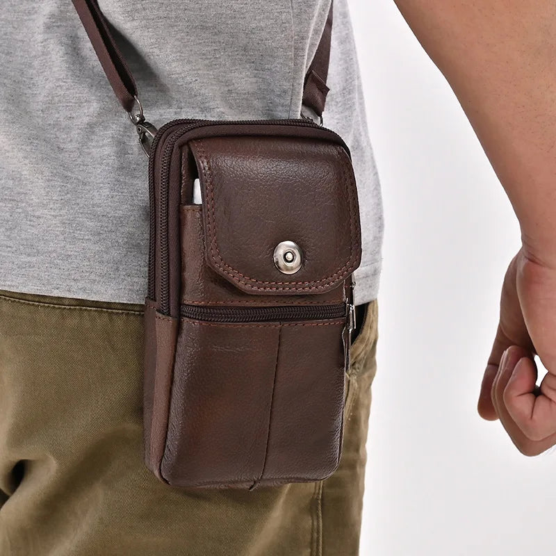 Pochette cuir ceinture homme