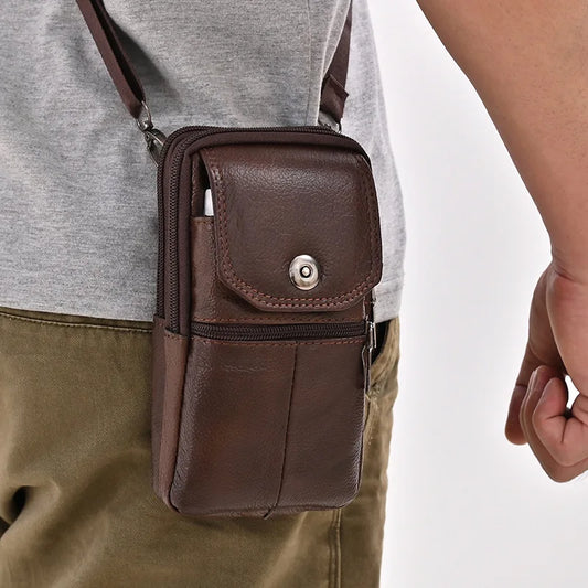 Pochette cuir ceinture homme