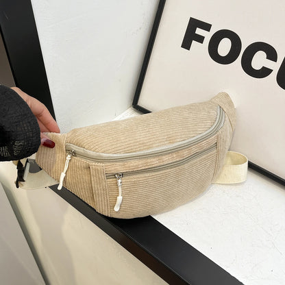 Sac banane velours beige
