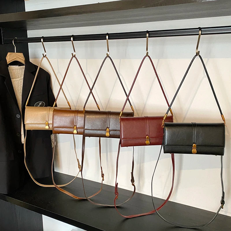 MOODS rétro rabat bandoulière sacs de messager pour femmes en cuir PU couleur Pure petit sac à bandoulière carré sac à main de créateur de luxe 2025