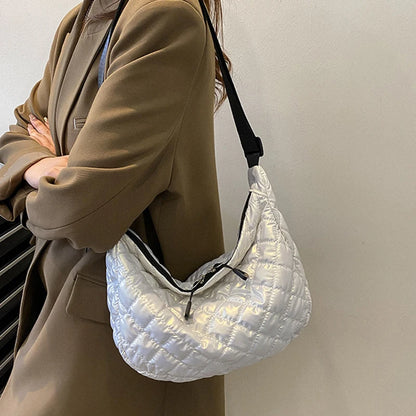 Sac à Main Vintage en Nylon pour Femme, Sous les Bras, Décontracté, Imperméable, Hobo, Matelassé, en Coton