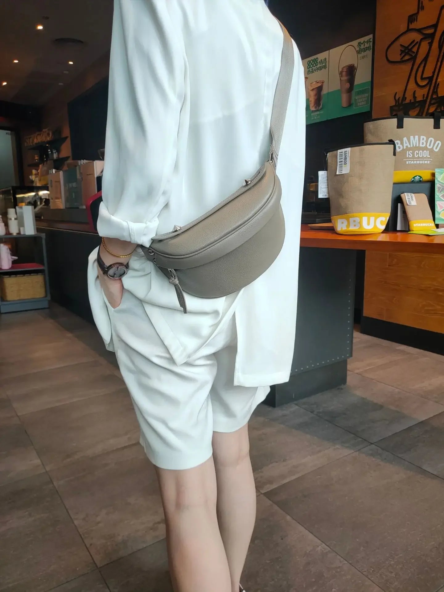Sac banane cuir luxe