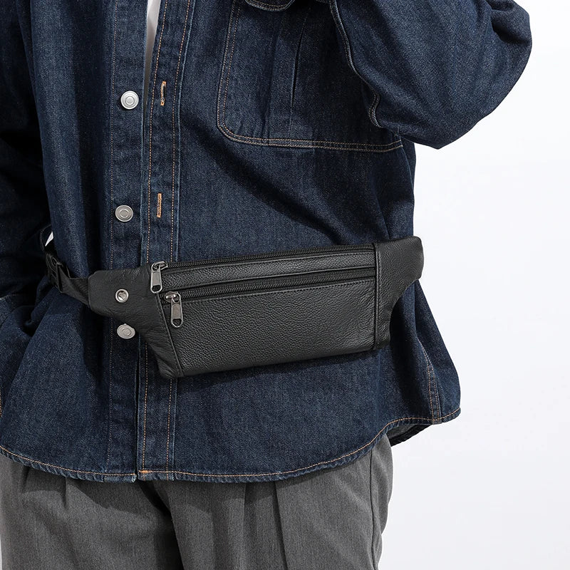 Sac banane cuir plat