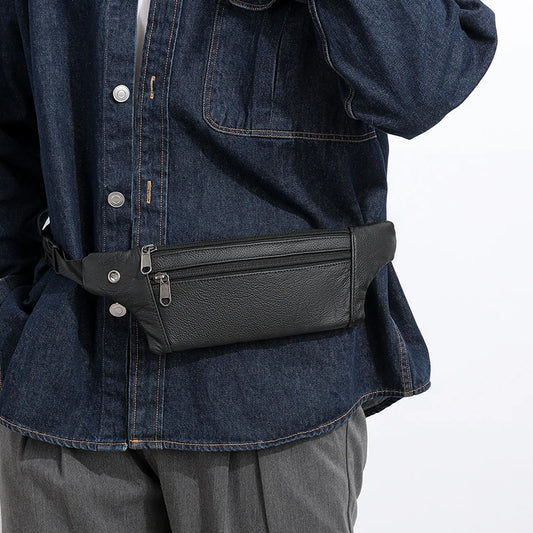 Sac banane cuir plat