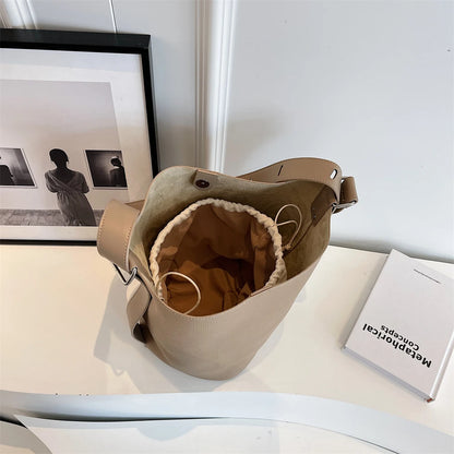 sac de luxe femme sac a maîn femme sacs seau sacs épaule MOODS-Ensembles de sacs rétro initiés pour femmes, fourre-tout 2 en 1, grande capacité, sac à bandoulière, sac à main design, document solide, E27, 2024