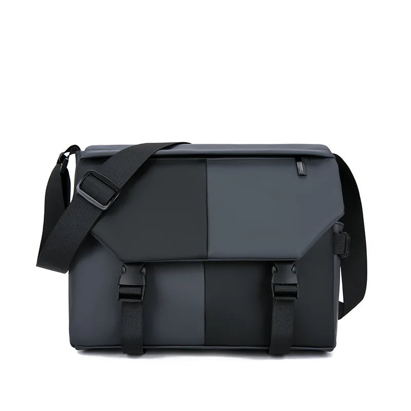 Nouveau sac à bandoulière pour hommes anti éclaboussures haut de gamme polyvalent sac à bandoulière grande capacité décontracté couleur bloquée PU sac pour hommes sacs