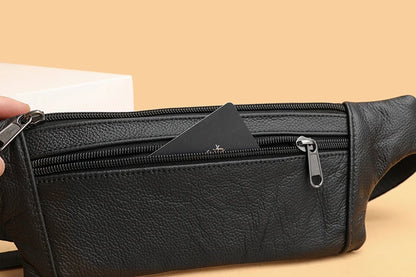 Sac banane cuir plat