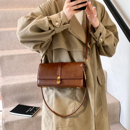 MOODS rétro rabat bandoulière sacs de messager pour femmes en cuir PU couleur Pure petit sac à bandoulière carré sac à main de créateur de luxe 2025