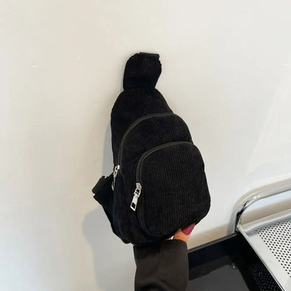 Sac bandoulière velours côtelé