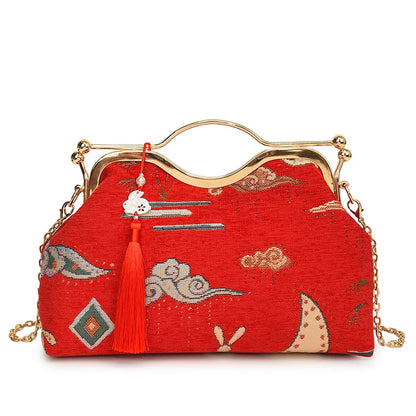 JOinitied-Pochette à franges vintage pour femme, sac à main de luxe, sacs à bandoulière, sac à main de soirée, mariée, mariage, mode
