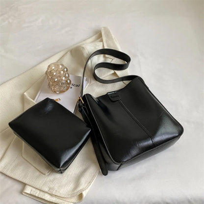 sac a mains femme sac luxe célèbre marque sac de cours MOODS-Ensemble de Sacs Fourre-Tout Rétro pour Femme, Large Sangle, Cuir PU Souple, Sacs à Bandoulière avec Petit Sac à Main, Shopping de Grande Capacité