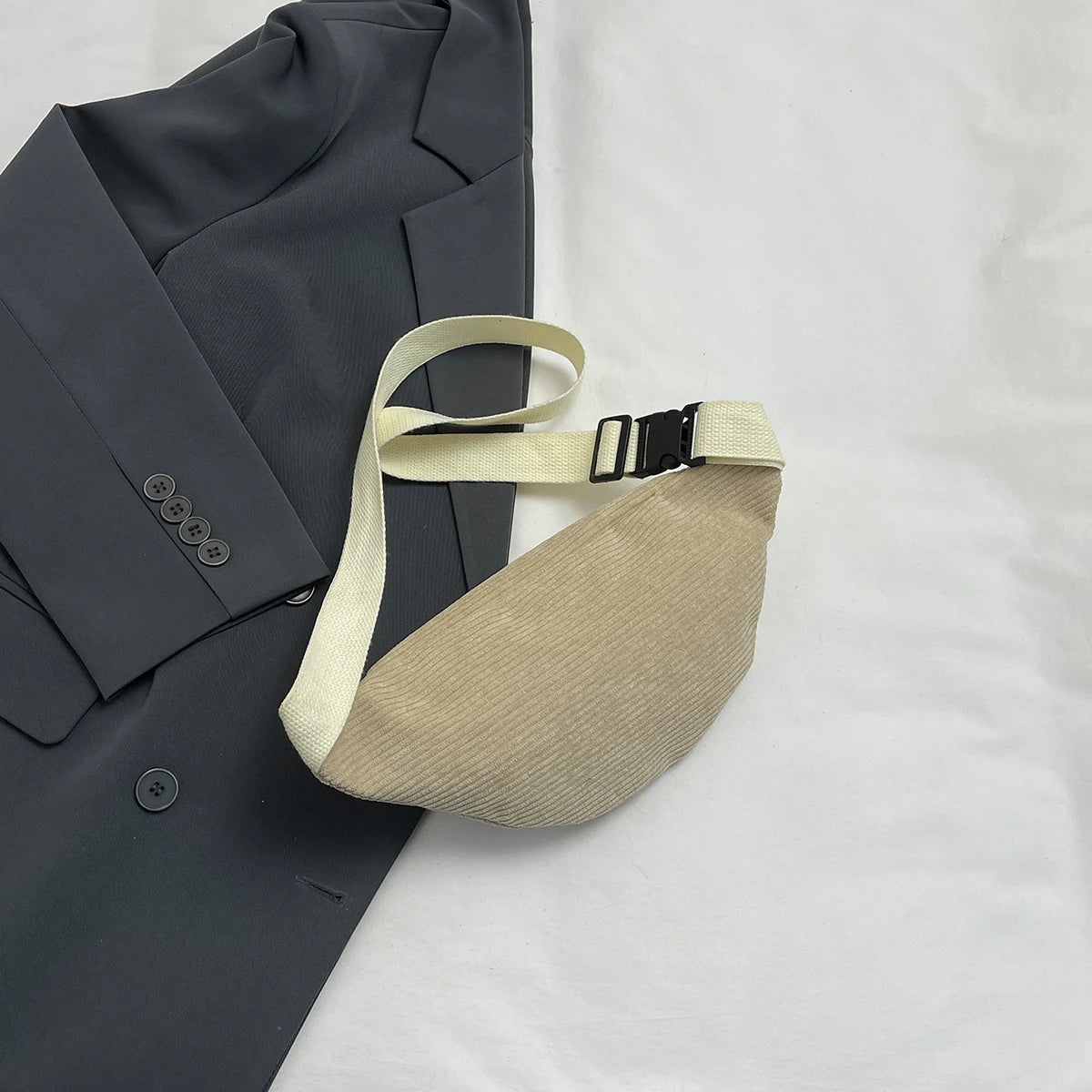 Banane velours côtelé beige