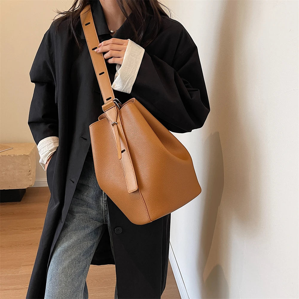 sac de luxe femme sac a maîn femme sacs seau sacs épaule MOODS-Ensembles de sacs rétro initiés pour femmes, fourre-tout 2 en 1, grande capacité, sac à bandoulière, sac à main design, document solide, E27, 2024