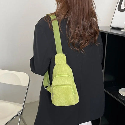 Sac bandoulière velours côtelé