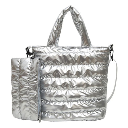 sac de luxe femme sac bandoulière femme sac de luxe femme marque célèbre MOODS-Ensemble de Sacs à Main en Tissu de Coton Matelassé pour Femme, 2 en 1, observateur, Grande Capacité, Cabas, Dernière Collection Hiver 2025