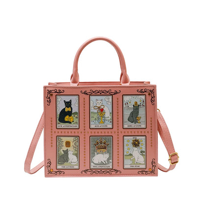 Sacs fourre-tout décontractés de marque pour femme, sacs bandoulière messager pour femme, grands sacs à main féminins, sacs de luxe de créateurs, grands sacs à main à motif chat, sacs à bandoulière