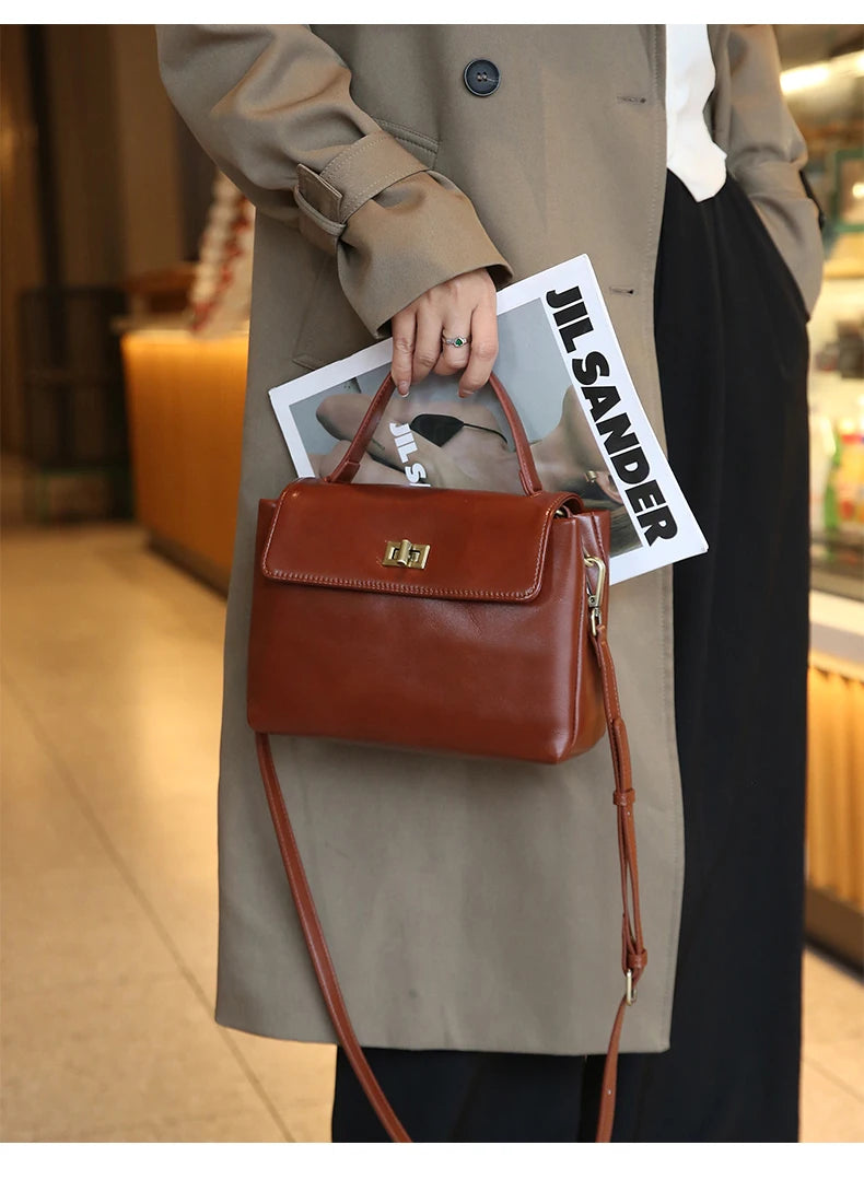 Sac fourre-tout en cuir de vachette véritable pour femme, sac à main en cuir souple pour femme, sacs à bandoulière à la mode, designer de luxe, initié féminin