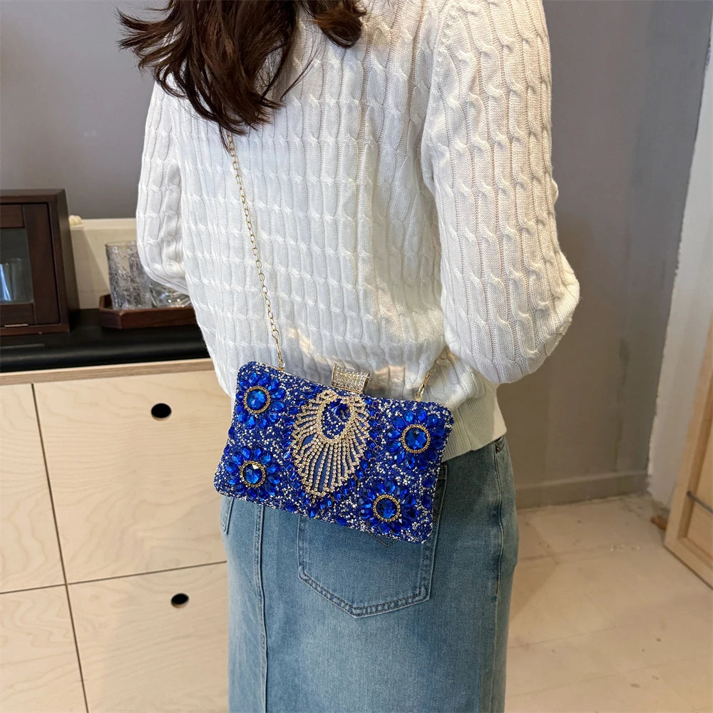 sac de luxe femme pochette soirée femme sac de soirée pour femme Pochettes de soirée en biscuits étincelants pour femmes, sac à bandoulière QueParty Gemstone, sacs à main de créateur, luxe, mariage, Rh, 2024