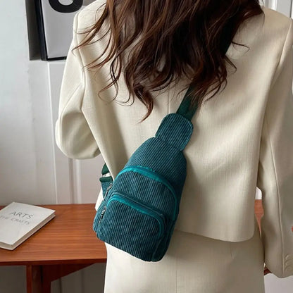 Sac bandoulière velours côtelé