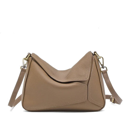 Sac à bandoulière géométrique en cuir de vache 100% pur pour femmes, sac à bandoulière de couleur unie pour dames, grande capacité, oreiller, sac à main de luxe