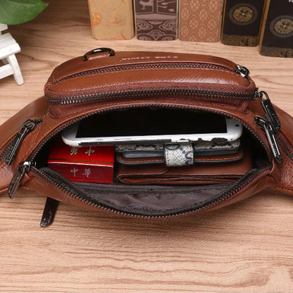 Sac banane en cuir homme