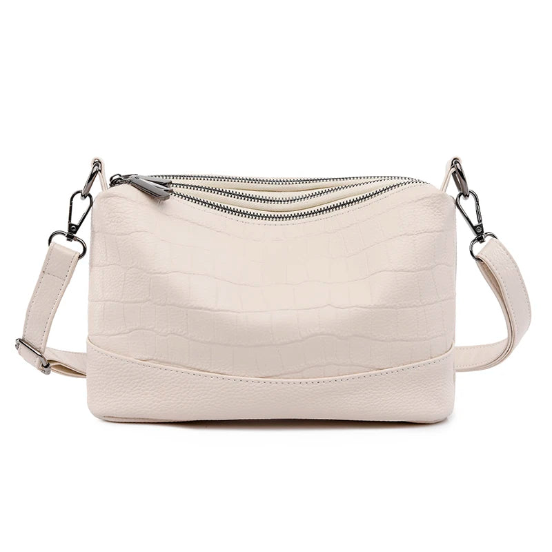 Sacs à main en cuir véritable pour femmes, sacs à bandoulière pour femmes, haute qualité, ouverture à trois couches, 100%
