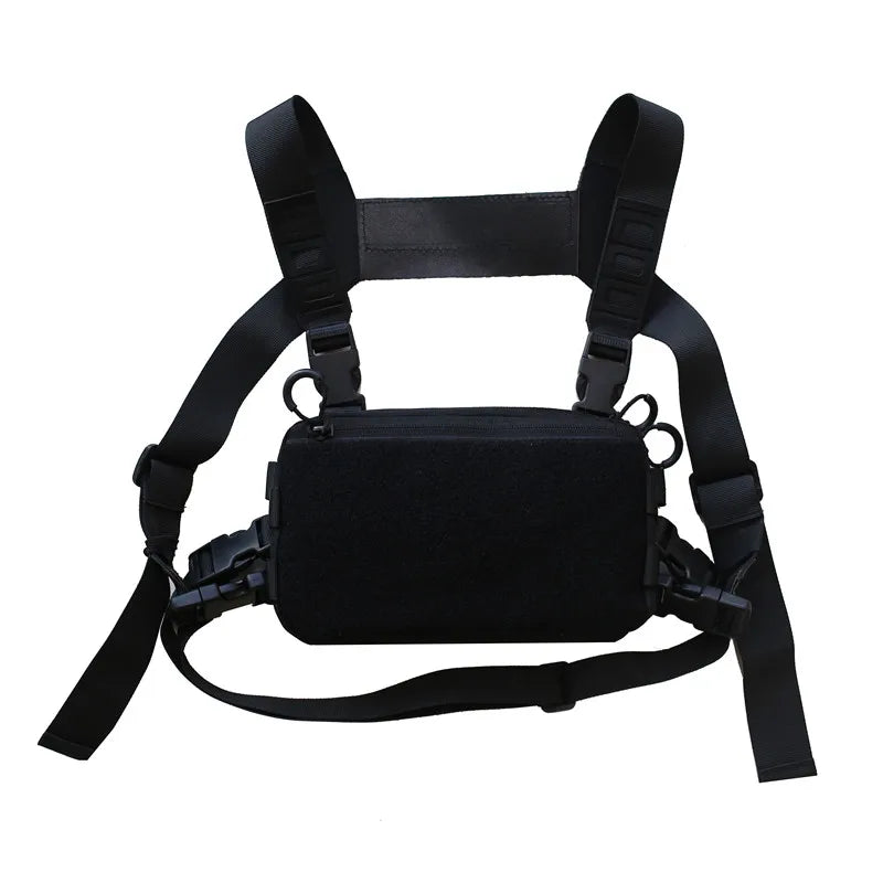 Sac de poitrine tactique unisexe, sac Streetwear Hip Hop, sac de taille fonctionnel, sac de poitrine à bandoulière réglable, sac à dos de gilet d'extérieur