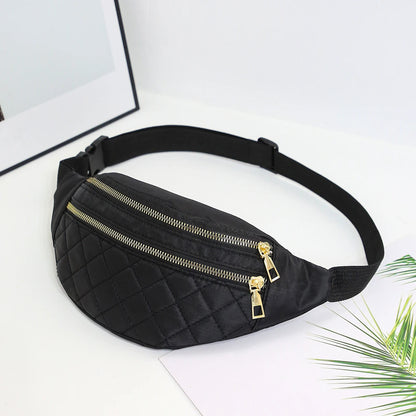 Sac banane noir matelassé