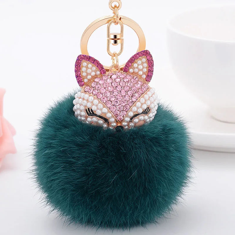 Porte clé fourrure renard